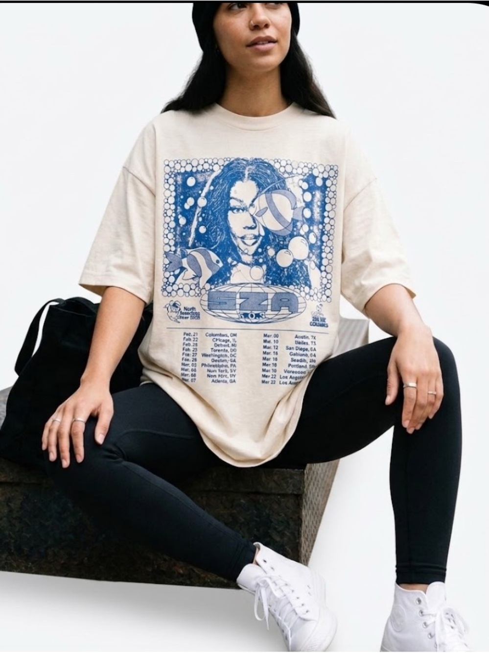 SZA SOS 2023 Tour Tee North American Graphic Online Ceramics M